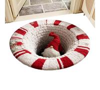 3D Rug - Imitation Cashmere, 23.62x23.62in Round Area Rug Optical Illusion | Soft And Festive Indoor Carpet, Christmas Gnome Mat For Living Room, Entryway, Dining Room, Bedroom, Holiday Decor