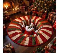 3D Rugs Optical Illusion Christmas, 3D Christmas Rugs Round Mat，A：60cm