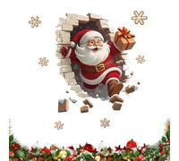 3D Santa Stickers - Christmas Wall Stickers, Winter Holiday Xmas Walls Decor|Removable Funny Indoor for Window Living Room Bedroom Party Decor (Snowflake 16.9 * 19.6 in)