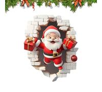 3d Santa Stickers - Cute Self-Adhesive Christmas Wall Decals for Holiday Decoration, Mini Home Decor Stickers for Living Room Bedroom Bathroom Party Office Window Cabinets Kitchen Door