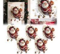 3D Santa Wall Sticker, Santa Breakthrough Wall Sticker, Large Removable Christmas Decals Creative Decals Peel and Stick, Xmas Holiday Cartoon Clings, Breaking Through The Wall Effect (5 unidades 13,78