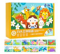 3D-schuimstickerpuzzel - 12 Stukjes Leuk 3D-tekenfilmspel | Schuimkunst en Ambachten Voor Kinderen - Voor Decoratie Desktop Kerst Kunstproject School Thuis Feest Hobby Vrije Tijd Familieactiviteit