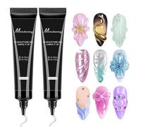 3D Sculpting Gel, 15g Rhinestone Glue Pegamento, 2x Gel Modelador Para Pegar A-dornos En Las Uñas, Esmalte Transparente Sin Necesidad De Limpiar, G-el Moldeador Con Relieve 5D Para Decorar Las Uñas