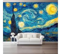 3D Seda Papel Pintado Panorámico Estilo De Arte Moderno Azul Estrellas Arquitectura Murales Tapiz Fondo De Pantalla Xxl Moderna Decoración De Cuarto Oficina Salón, Estudio Decoración