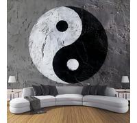 3D Seda Papel Pintado Panorámico Estilo Minimalista, 300 × 210 Cm, Formas Geométricas Grandes Murales Tapiz Para Salón, Adulto Habitación De Niños, Estudio Decoración,Negro