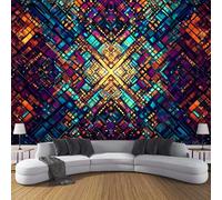 3D Seda Papel Pintado Panorámico Temas Tecnológicos, 150 × 105 Cm, Formas Geométricas Grandes Murales Tapiz Para Salón, Adulto Habitación De Niños, Estudio Decoración,Color Naranja