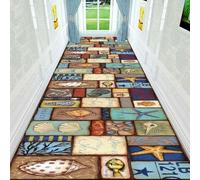3D Shell Conch Fish Design Runner Rug Non-Slip Washable for Hallway Entrance Office Living Room Bedroom Kitchen