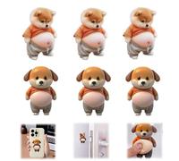 3D Shiba Inu Dog Belly Stickers,Super Soft Silicone Anti-Collision Sticker,Cute Big Bellys Puppy 3D Stickers,Dog Squishy Sticker for Home Car Phone (AA)