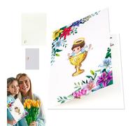 3D Shower Cards - Holy Baptism Angel Design, Elegant Gold Chalice Pop-Up, Tarjeta de regalo conmemorativa | Baptism Cards For Boys, Girls, Godparents Family, Friends, Celebration