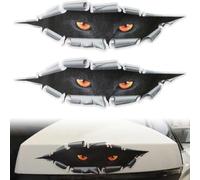 3D Simulación Estéreo Ojos Mirar Pegatinas, 2 Piezas Leopardo Pegatinas Ojos Adhesivo Autoadhesivo Impermeable Coche Calcomanías para Ventana Parachoques