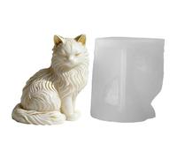 3D Sitting Cat Candle Mold - Mold de silicona realista para resina epoxi, concreta y - Estatua de gato - Decoración para la boda, el hogar y el amante de mascotas