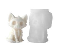 3D Skeleton Cat Candle Mold - Silicone DIY Casting Mold