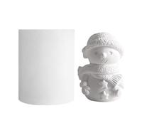 3D Snowman Mold, Candle Mold, Flexible Silicone Non Stick Compact Reusable Easy Cleaning Lightweight Multipurpose, Epoxy Resin Molder for Handmade Soap Christmas Decor, 2.17x1.77Inches, White