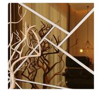3D Square Wall Mirror Stickers Self-Adhesive DIY Simple Decal For TV Background Living Room Art Home Decor For Bathroom(Brown,L 40x40cm 4pcs)