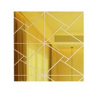 3D Square Wall Mirror Stickers Self-Adhesive DIY Simple Decal For TV Background Living Room Art Home Decor For Bathroom(Gold,S 20x20cm 4pcs)