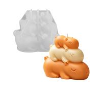 3D Stacking Capybara Silicone Mold, Cute Animal Candle Mold For Soap Making Resin Casting, Chocolate Candy Cake Decorating Baking Tool, Food Grade