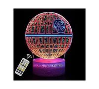 3D Star Wars Night Lights for Boys Kids Optical Illusion Lamp Xmas Gifts Room Colorful Remote Control lamp for Bar Bedroom Living Room