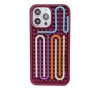 3D Stereoscopic Silicone Color Line Sensory Decompression Phone Case, Shockproof Protective Sensory Activity Board Back Cover for iPhone 17/16/15/14/13/12/11 Pro Max (For iPhone 16 Pro Max,Red Dots)