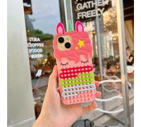 3D Stereoscopic Silicone Color Line Sensory Decompression Phone Case, Shockproof Protective Sensory Activity Board Back Cover for iPhone 17/16/15/14/13/12/11 Pro Max (For iPhone 16 Plus,Unicorn Dots)