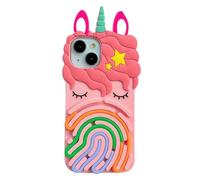 3D Stereoscopic Silicone Color Line Sensory Decompression Phone Case, Shockproof Protective Sensory Activity Board Back Cover for iPhone 17/16/15/14/13/12/11 Pro Max (For iPhone 14,Unicorn Line)
