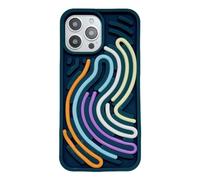3D Stereoscopic Silicone Color Line Sensory Decompression Phone Case, Shockproof Protective Sensory Activity Board Back Cover for iPhone 17/16/15/14/13/12/11 Pro Max (For iPhone 13 Pro,Blue Line)