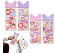 3D Sticker | Reusable Cartoon Animal Dress Up Decals | 8 Sheets Reusable Craft Stickers | 25.5x9.5x0.5cm For Laptop Computer Water Bottle Planner Notebook Journaling