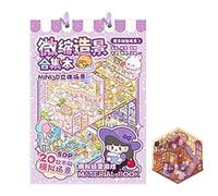 3D Sticker Scene Book, 3D Stickers Miniature Scene Book, DIY Cartoon Fun Craft Supplies, Miniature Landscape Sticker Scenes Books For Kids Adults Scrapbooking Notebook Journal