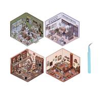 3d Sticker Scene, Sticker Scenes, Room Sticker Book, Diy 3d House Stickers, Funny Cute Korean Cartoon Sticker Scenes For Kids Adults, Make Your Own Stickers (C)