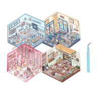 3d Sticker Scene, Sticker Scenes, Room Sticker Book, Diy 3d House Stickers, Funny Cute Korean Cartoon Sticker Scenes For Kids Adults, Make Your Own Stickers (D(Enlarged version))