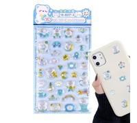 3D Stickers - 15cm Cute Stickers | CrystalStickers Self Adhesive PVC Paper Waterproof Decorative Sheet - Cartoon Animal Relief Design | Diary DIY Phone Crafts Kids Girls