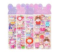 3D Stickers for Scrapbooking - 8 Sheets Puffy Cartoon Animal Decals, Tactile Journaling & Planner Accents, Decorative Laptop & Notebook Stickers | for Kids & Teens