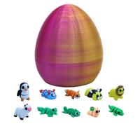 3D Surprise Egg - Prefilled Fidget Toy with 10 Animal Figures Inside | Easter Egg for Kids, Party Favors, Basket Stuffers, Birthday, Christmas, Thanksgiving, Valentine’s Day, and Holiday Fun