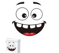 3D Surprised Face Toilet Decal, Funny Toilet Stickers for Bathroom, Waterproof Cover Lid Vinyl Decals, Self-Adhesive Washroom Wc Seat Stickers, for Home Decor (Set A)