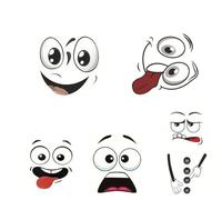 3D Surprised Face Toilet Decal, Funny Toilet Stickers for Bathroom, Waterproof Toilet Cover Lid Vinyl Decals Durable Restroom Decoration (5PCS*B)