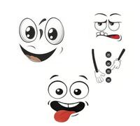 3D Surprised Face Toilet Decal, Funny Toilet Stickers for Bathroom, Waterproof Toilet Cover Lid Vinyl Decals Durable Restroom Decoration (3PCS*C)