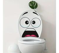 3D Surprised Face Toilet Decal, Funny Toilet Stickers for Bathroom, Waterproof Toilets Cover Lid Vinyl Decals, Durable Restroom Decoration (3PCS)
