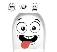 3D Surprised Face Toilets Decal,Funny Durable Restroom Bathroom Stickers,Waterproof Toilet Cover PVC Decals for Pranks Home Decor (1pcs, 30 * 31cm/11.81 * 11.81in)