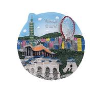 3D Taipei Taiwán Imán de refrigerador Recuerdos turísticos Artesanía de Resina Hecha a Mano Magnética Decoración de Cocina casera Colección Regalo