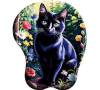 3D Tappetino per Mouse Supporto per poggiapolsi antidolorifico Chat Noir Dans le Jardin antidolorifico per poggiapolsi Comodo tappetino per Mouse ergonomico per ufficio/giocatore/OL/programmatore