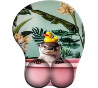 3D Tappetino per Mouse Supporto per poggiapolsiLoutre à Chapeau de Canard Dans la baignoire antidolorifico per poggiapolsi Comodo tappetino per Mouse ergonomico per ufficio/giocatore/OL