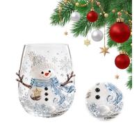 3D Tasse En Verre De Noël, Verres À Vin Sans Tige Conçus Décoration