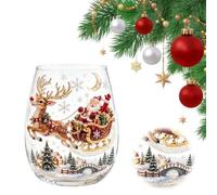 3D Tasse En Verre De Noël, Verres À Vin Sans Tige Conçus Décoration