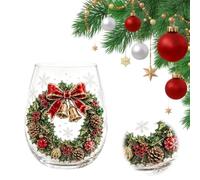 3D Tasse En Verre De Noël, Verres À Vin Sans Tige Conçus Décoration