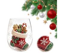 3D Tasse En Verre De Noël, Verres À Vin Sans Tige Conçus Décoration