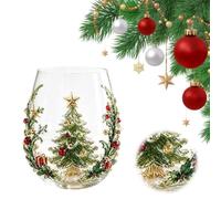 3D Tasse En Verre De Noël, Verres À Vin Sans Tige Conçus Décoration