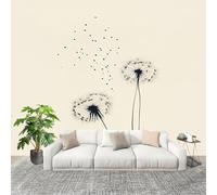 3D Telas No Tejidas Murales 300x210cm Tema De Diente De LeóN Simple Papel pintado Murales Blanco para Sala de Estar Hotel Oficina Hogar Decoración de Paredes