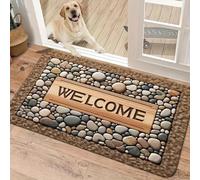 3D The Stone Pattern Non-Slip Welcome Mat is Machine Washable and Suitable for Entrance, Kitchen, Living Room, bedroom-50x80cm