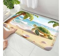 3D Turtle Pattern Bathroom Anti Slip Floor Mat, Shower Room Small Carpet, Absorbent Foot Mat Machine Washable, Soft and comfortable-60x90cm