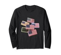 3D USA Flags Love USA I Love America Meme Bandera Americana Manga Larga
