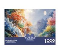 3D_Vector_Design_of_Colorful_Fantasy_Forest 1000 Pcs Premium-Karton Puzzle Fantasy Waterfall Landscape Lebendige Bilder Familienspiel Puzzles Als Wohnaccessoires 38x26cm/1000pcs
